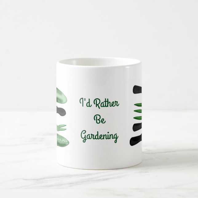 Taza De Café Herramientas de jardinería verde (Centro)