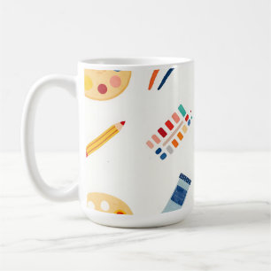 Taza De Café Herramientas de pintura para artistas Patrón Lindo