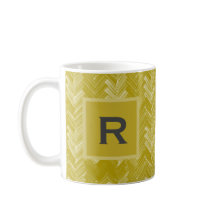 Herringbone Chevron Pattern Vintage Gold Personal