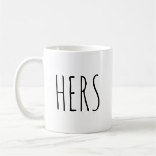 Taza De Café "Hers" inspirado por RAE DUNN