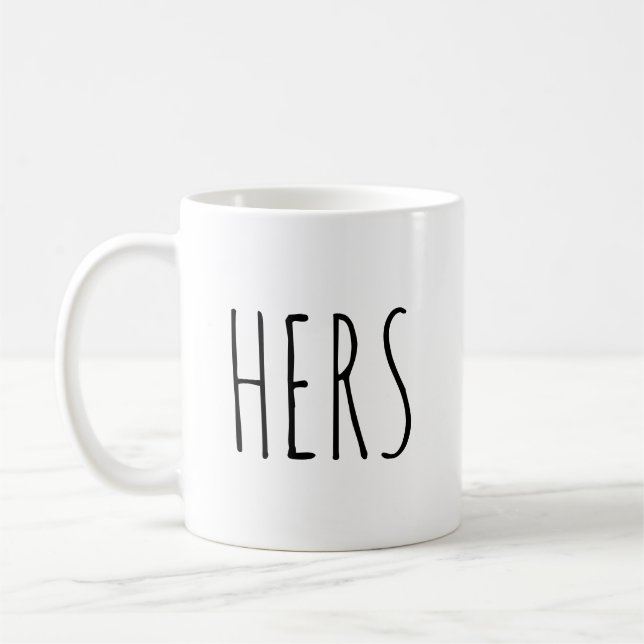 Taza De Café "Hers" inspirado por RAE DUNN (Izquierda)