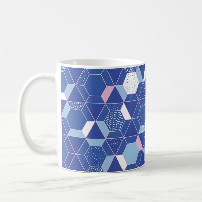 Taza De Café Hexagones, triángulos: patrón abstracto geométrico (Izquierda)