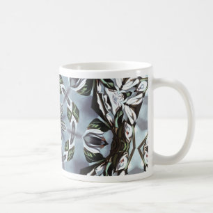 Taza De Café Hexágono de hojas de la selva y flores tropicales