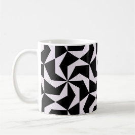 Taza De Café Hexágono geométrico abstracto negro y rosa sin cos