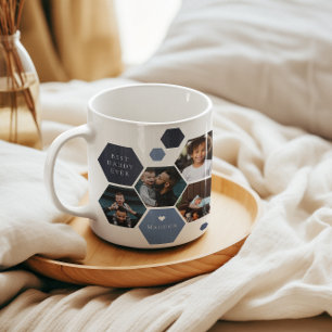 Taza De Café Hexágono geométrico   Día del padre moderno con 4 