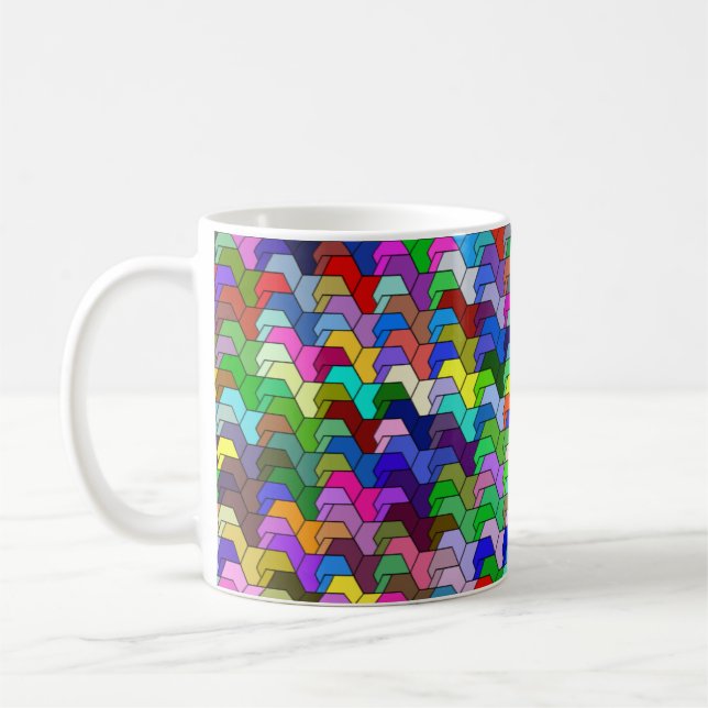 Taza De Café Hexagons de vieira 11oz Mug (Izquierda)