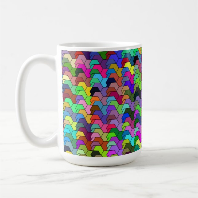Taza De Café Hexagons de vieira 15oz Mug (Izquierda)