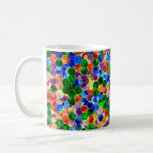 Taza De Café Hexagons horizontales de forma circular