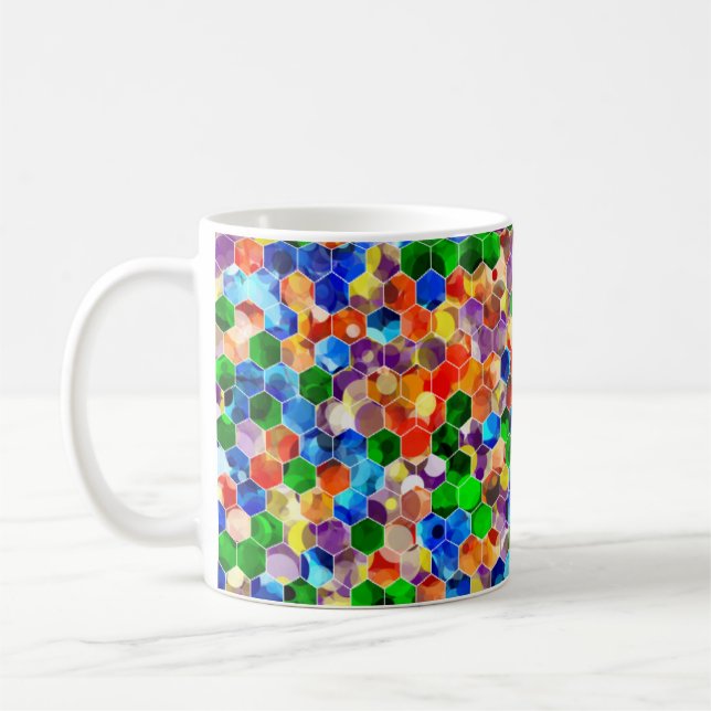 Taza De Café Hexagons verticales a destajo (Izquierda)
