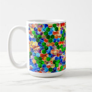 Taza De Café Hexagons verticales girando 15oz Mug