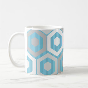 Taza De Café Hexagons y rayas de invierno