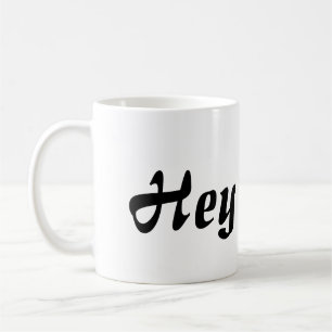 Taza De Café Hey Cutie Black Lettering