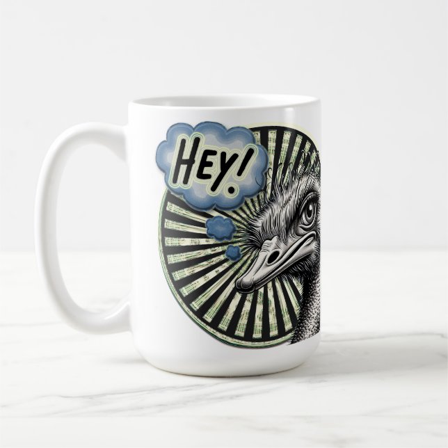 Taza De Café Hey Ostrich Bubble Mug (Izquierda)