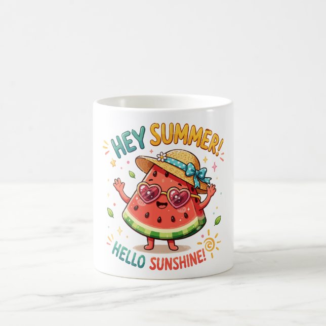 Taza De Café Hey Summer Hola Sol Sandía (Centro)