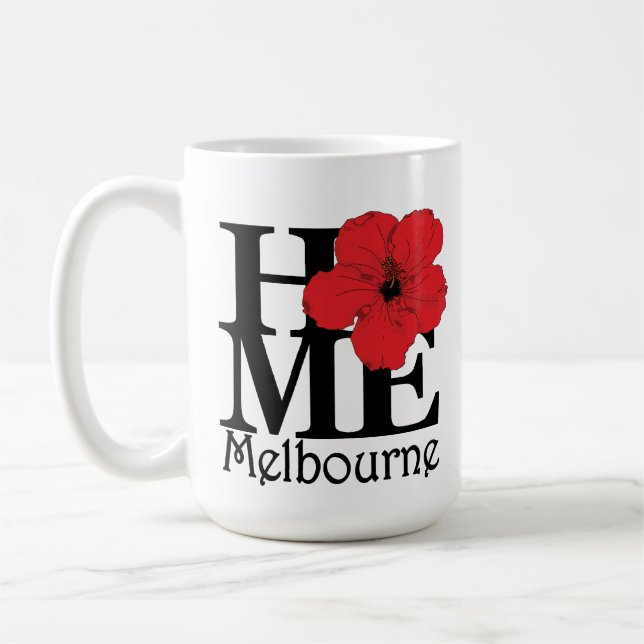 Taza De Café Hibisco CASERO del rojo de Melbourne (Izquierda)