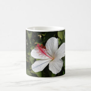 Taza De Café Hibiscus blanco hawaiano