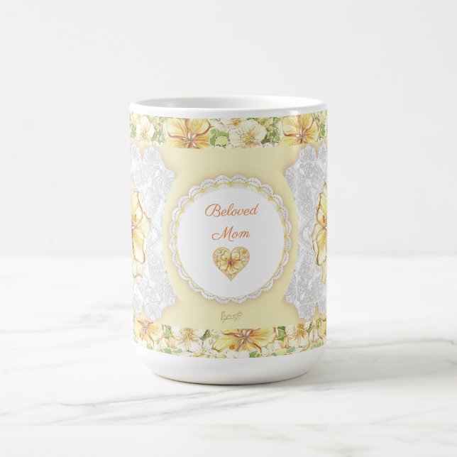 Taza De Café Hibiscus & lace YELLOW (Centro)