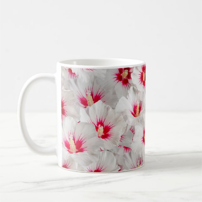 Taza De Café Hibiscus - Patrón de flor Rosa chino (Izquierda)