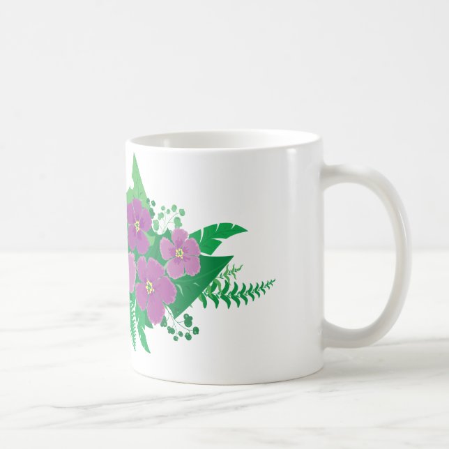 Taza De Café Hibiscus púrpura (Derecha)