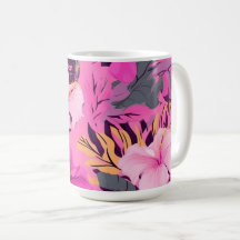 Hibiscus Tropical Rosa - Diseño floral Leafy