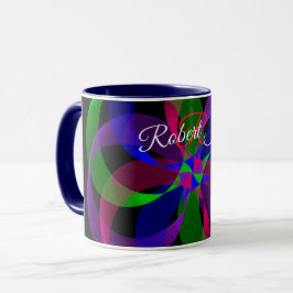 Taza de café híbrida geométrica 3D 2D
