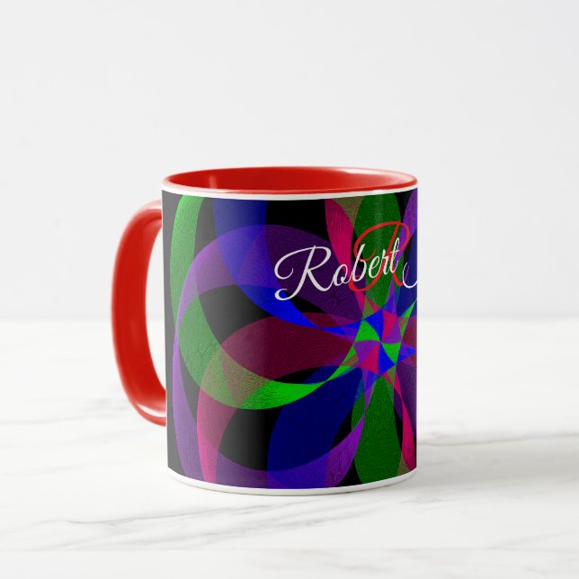 Taza de café híbrida geométrica 3D 2D (Anverso izquierdo)