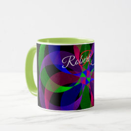 Taza de café híbrida geométrica 3D 2D