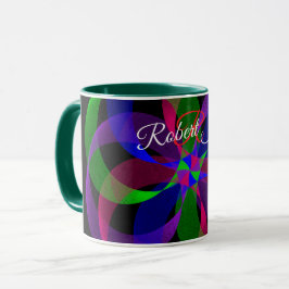 Taza de café híbrida geométrica 3D 2D