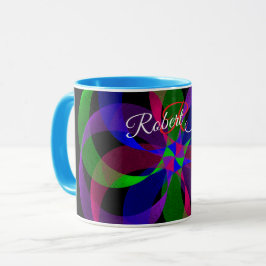 Taza de café híbrida geométrica 3D 2D