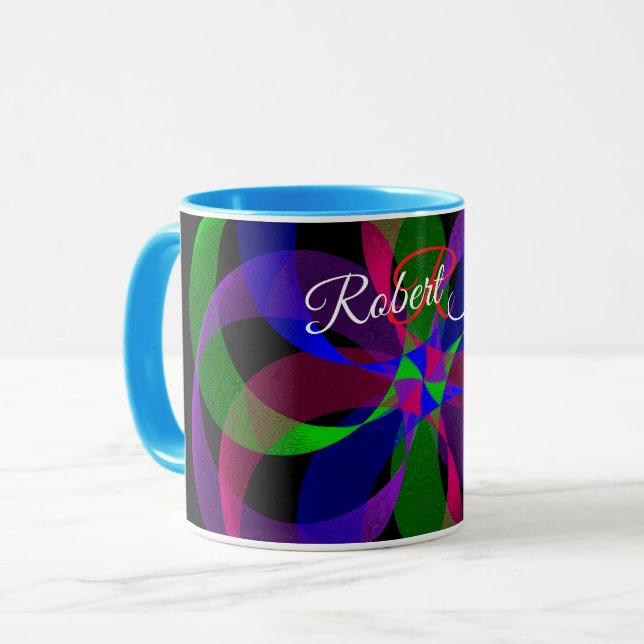 Taza de café híbrida geométrica 3D 2D (Anverso izquierdo)
