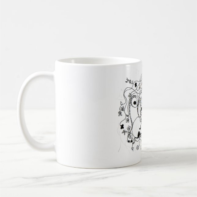 Taza De Café Hidden in the garden. - Ink drawing (Izquierda)