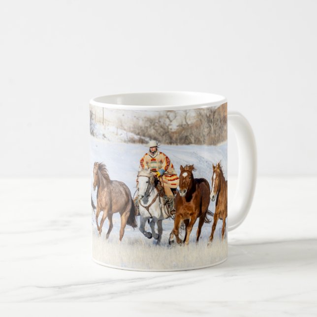 Taza De Café Hideout Horse Ranch, Wrangler y Horses (Anverso derecho)