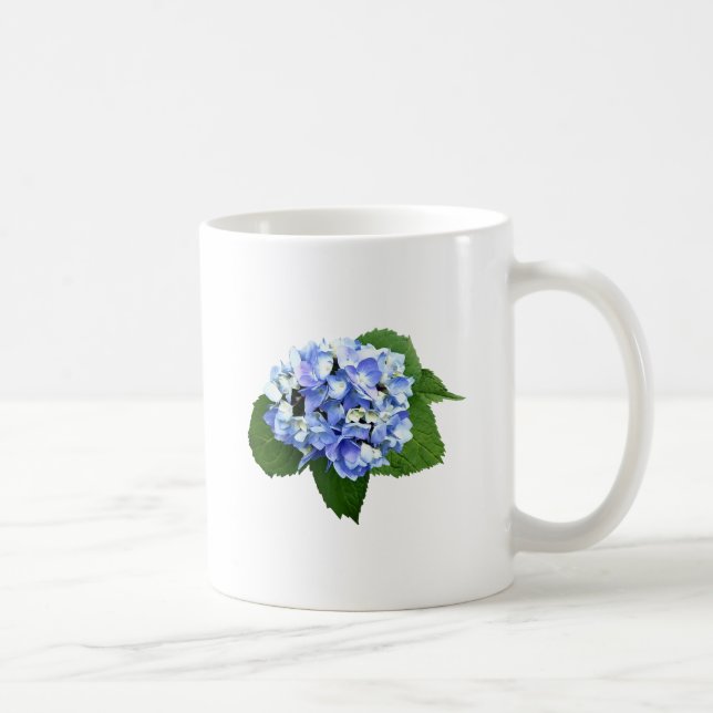 Taza De Café Hidrangea azul y púrpura (Derecha)