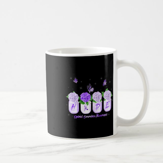 Taza De Café Hidrangea Flor Mariposa Opioide Sobredosis Awarene (Derecha)
