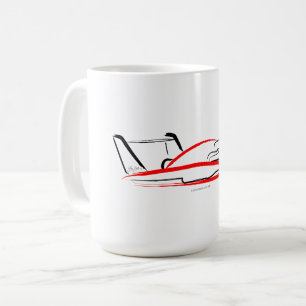 Taza De Café Hidroavión 01 Negro y Rojo