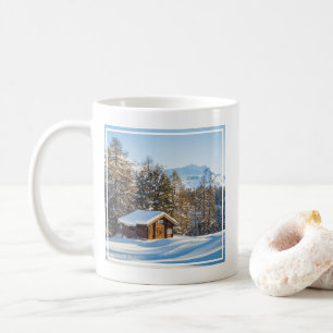 Taza De Café Hielo y nieve Alpes suizos de cabina de invierno