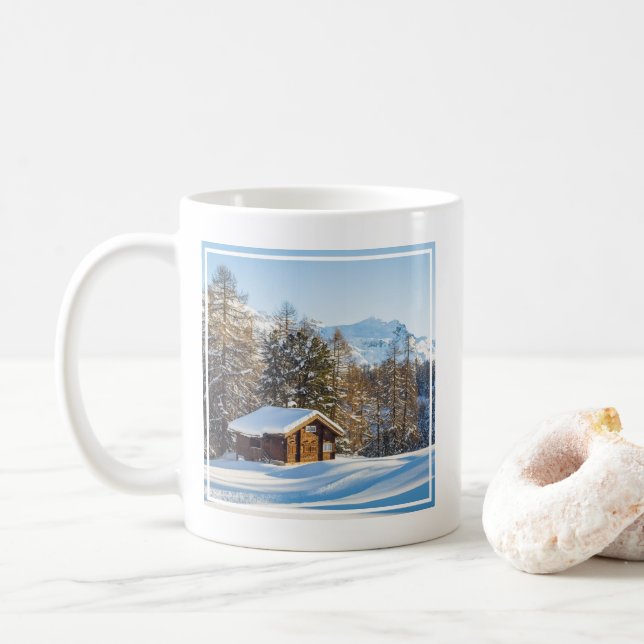 Taza De Café Hielo y nieve | Alpes suizos de cabina de invierno (Con donut)