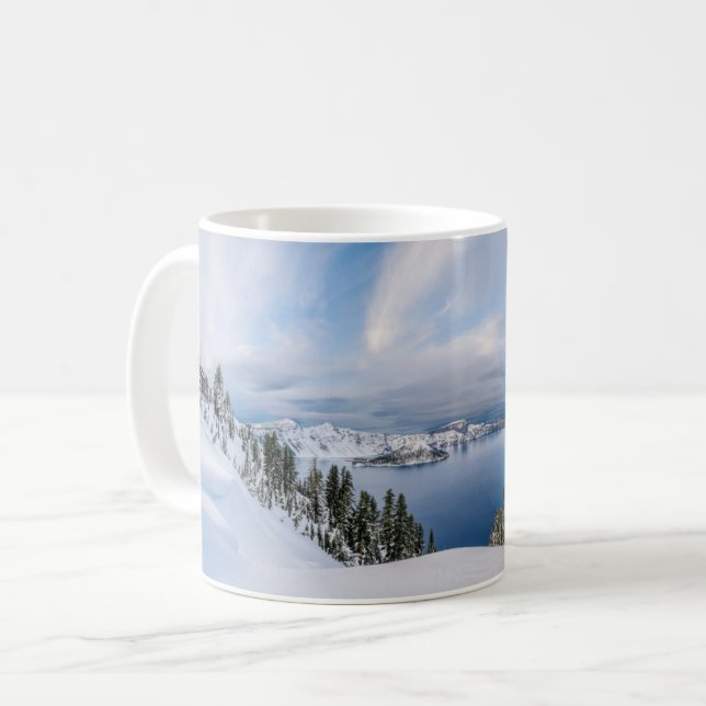 Taza De Café Hielo y nieve | Crater Lake Oregon (Anverso izquierdo)