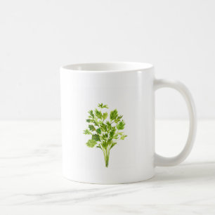 Taza De Café Hierbas de perejil Verde vegetación acuática rústi
