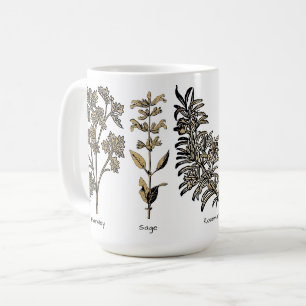 Taza De Café Hierbas Perejil Salvia Romero & Tomillo