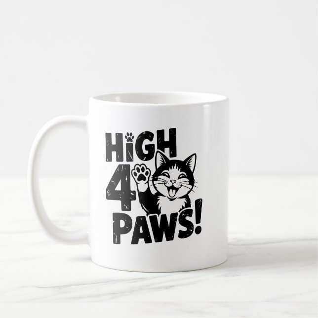 Taza De Café High 4 Paws Cat (Izquierda)