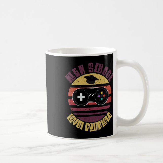 Taza De Café High School Level Complete Funny Graduation Gamer  (Derecha)