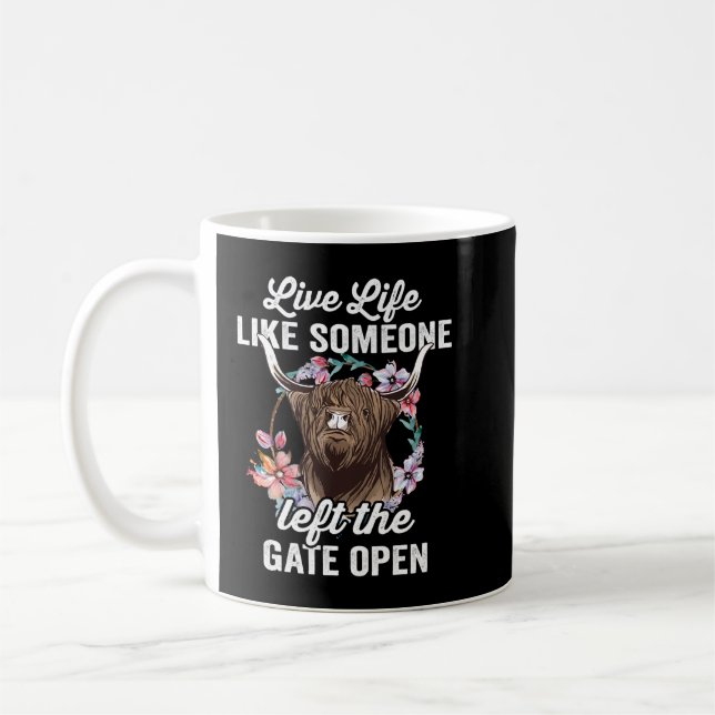 Taza De Café Highland Cow Funny (Izquierda)