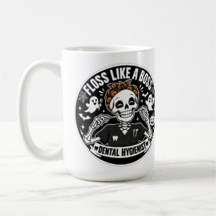 Taza De Café Higienista Dental Esqueleto de Halloween