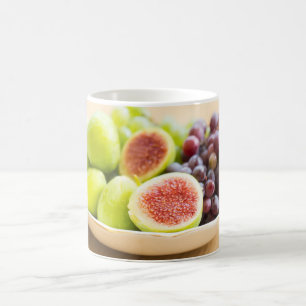 Taza De Café Higos frescos y uva