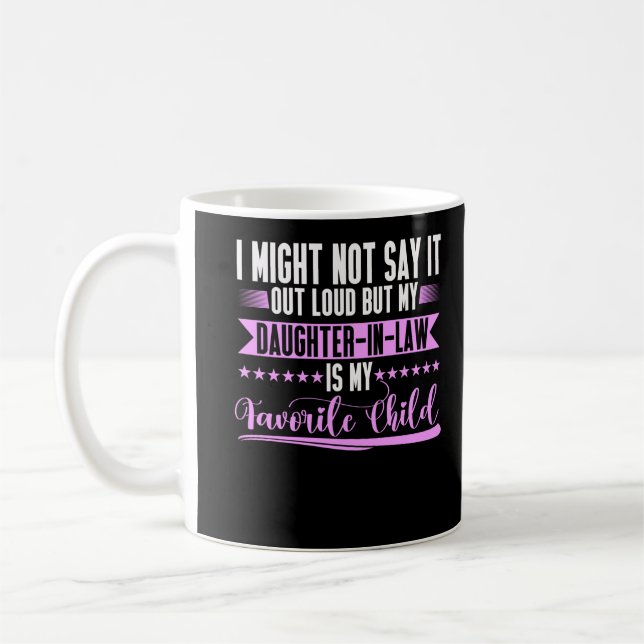 Taza De Café Hija bajo la ley mamá papá Humor niño favorito (Izquierda)