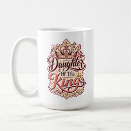 Taza De Café Hija del Rey Diseño Cristiano Basado en la Fe