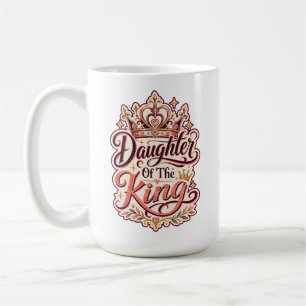 Taza De Café Hija del Rey Diseño Cristiano Basado en la Fe