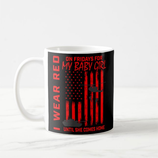 Taza De Café Hija del Viernes Rojo Bebé Despliegue Militar Usa  (Izquierda)