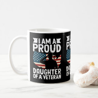 Taza De Café Hija Orgullosa De Un Padre Patriótico Militar Vete